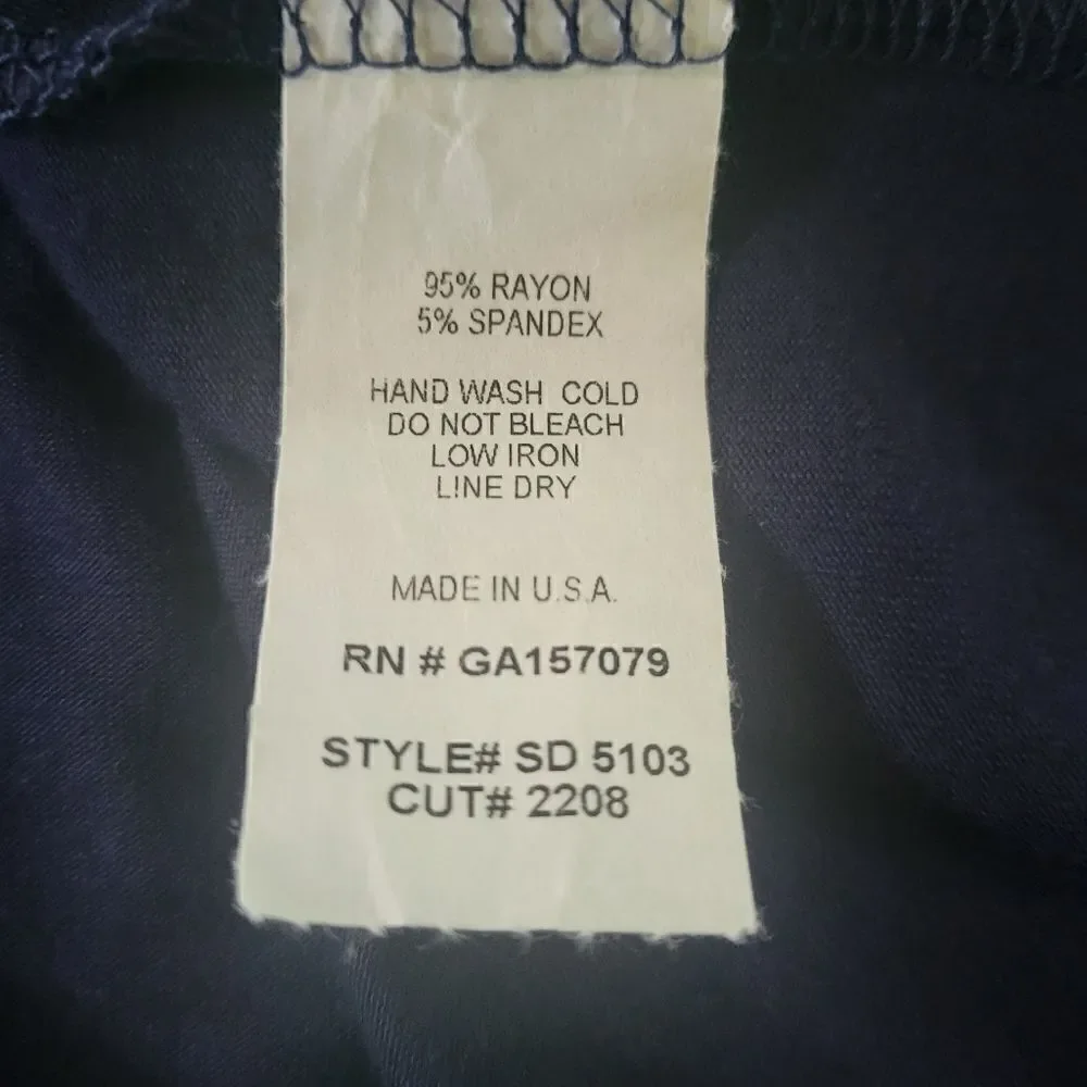 Sweet Pea Navy Jersey Knit Dress Ruched Waist Midi Length